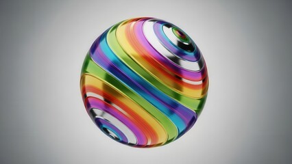 Obraz premium A Swirling Rainbow Metallic Sphere