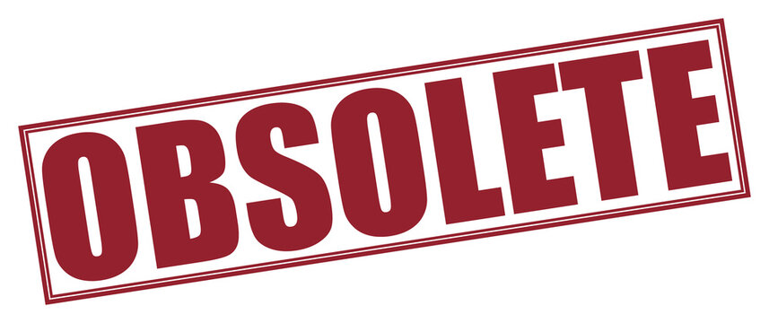 Obsolete stamp in red color on background for business failure on Transparent Background