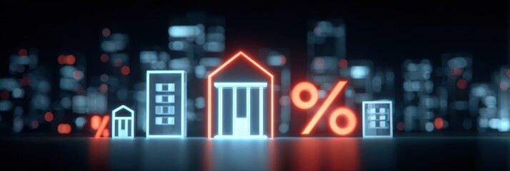 Fototapeta premium Each banking client monitors the mortgage loan rate and percentage for their finance and tax prep.