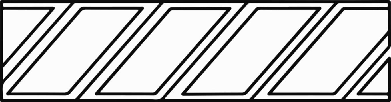 Black and white abstract pattern of slanted parallel lines forming parallelograms