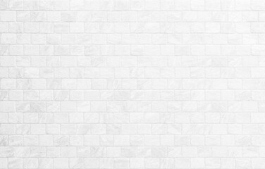 Kitchen wallpaper concept: Close up modern white brick tiles wall texture background, White brick wall texture background for stone tile block in grey light color wallpaper modern interior.