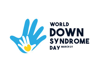 Obraz premium Flat design illustration of handprints for Down Syndrome awareness. Perfect for social media campaigns, charity posters, and educational materials. March 21.