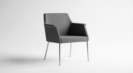 Fototapeta premium Modern gray chair with metal legs.