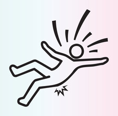 Obraz premium Cartoon illustration of a person slipping and experiencing an electric shock sensation isolated illustration