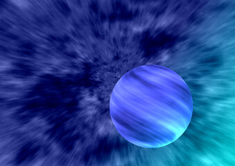 Blue Sci-Fi Planet With Motion Gradient Space, abstract © Andras