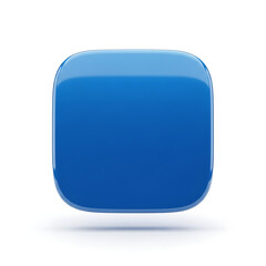 Obraz premium Realistic 3D glossy blue square floating in mid-air, clean design