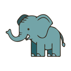 Obraz premium Cute Cartoon Elephant Icon
