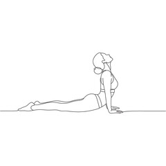 Minimalist line art of woman performing yoga pose