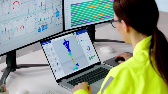 Engineer Doing Stress Simulation And 3D Metrology