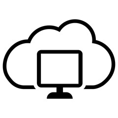 Cloud service vector icon. Cloud storage Illustration sign. Database symbol. Cloud drive logo.