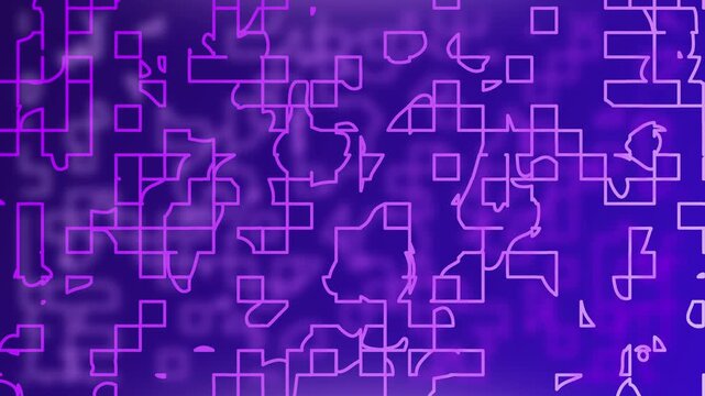 Purple background with abstract grid pattern overlayed. Suitable for elegant, modern, and minimalist design projects and presentations.