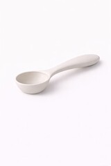 matte bioplastic medicine spoon with deep measuring bowl and ergonomic handle isolated on white modern pediatric health object for world health day