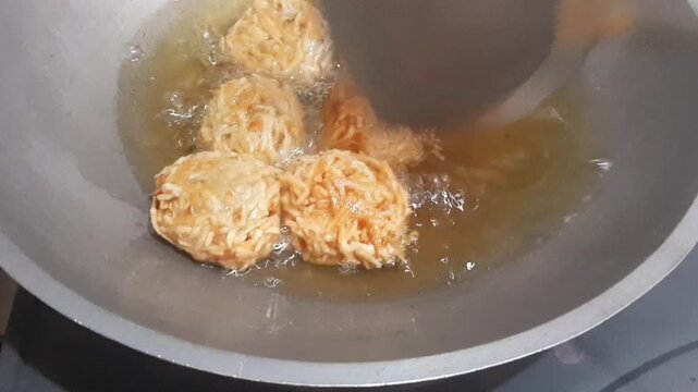 Traditional Indonesian cassava and taro fritters fried snack