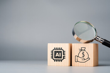 Artificial intelligence generating income and business profit concept