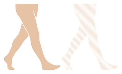 Elegant legs in flesh tones, symbolizing movement and fashion
