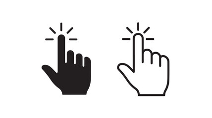 Obraz premium Set of 2 click hand icons vector