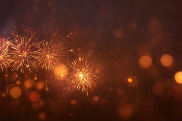 Obraz premium Glowing embers and fiery bursts illuminate a dark, ethereal night sky