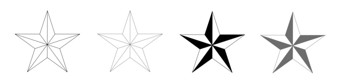 Vector illustration of star icon set