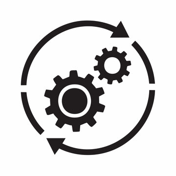 Interlocking Gear Icons Representing Process and Collaboration