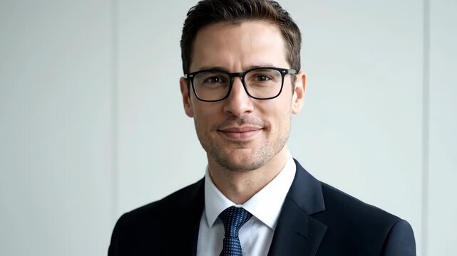 Composite image of a handsome caucasian businessman showing a range of emotions. Professional corporate headshot sequence from happy to serious for a website banner