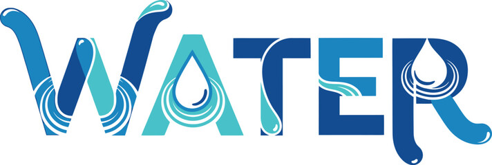 Water logo with stylized typography © MstSharibun