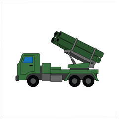 Obraz premium vector flat missile launcher vehicle 009