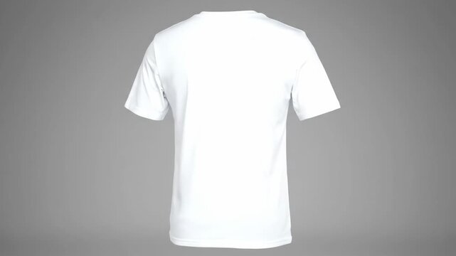 White t-shirt mockup set with front back and side views for apparel design presentation. Blank cotton crewneck tee template for showcasing brand logos or custom prints