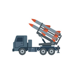 Obraz premium vector flat missile launcher vehicle 007