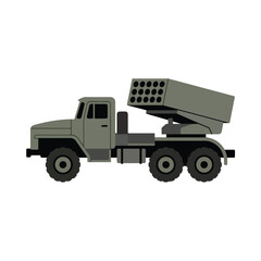 Obraz premium vector flat missile launcher vehicle 004