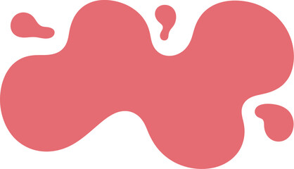 Pink liquid blob forms an abstract flowing splash shape.