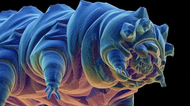 Tardigrade Water Bear Microscopic Digital Illustration Extreme Close Up