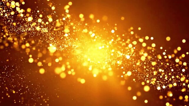 AI Generated Bright Golden Light Explosion With Glowing Sparkle Particles Abstract Background