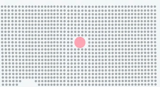 Pink dot on a gray grid background.