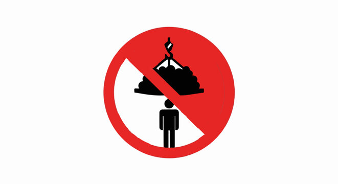 Prohibition sign danger of falling objects