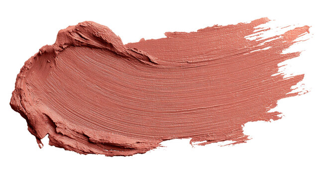 Lipstick paint swatch highlighting cosmetic makeup texture, creating a beauty product smear or smudge for artistic design, on a transparent background