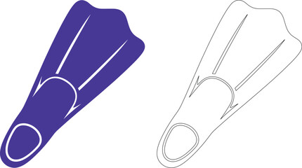 Swim fin silhouettes diving flippers © Emon