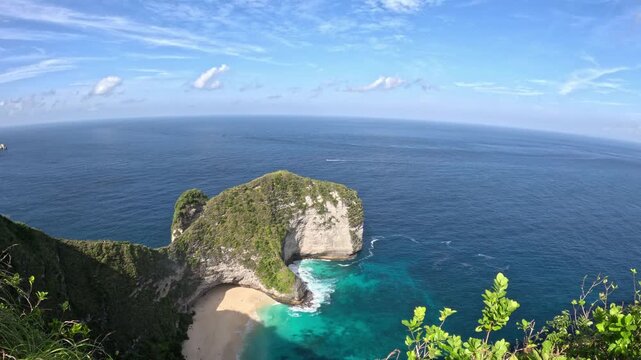 Kelingking beach t rex head cliff in nusa penida bali indonesia