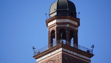 Sforza Castle Main Tower With Clock Against Blue Sky © Shooting Star