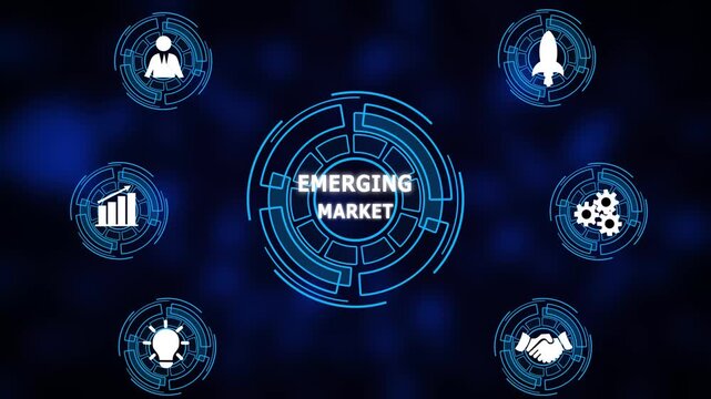 Emerging Market. Business, Technology, Internet and network concept. Digital technology background.