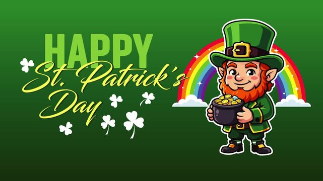 St Patricks Day video template. Animation Video Happy Saint Patrick's day