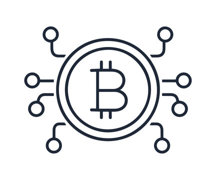 Bitcoin cryptocurrency logo vector graphic design element