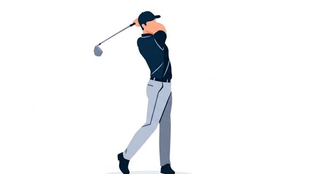 Minimal vector animation of a golfer