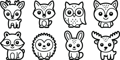 Fototapeta premium Woodland animal nursery wall art set