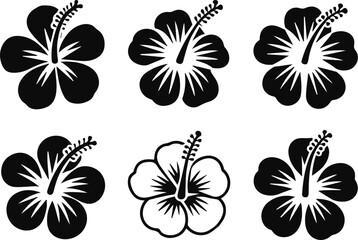 Hibiscus flower pattern tile set © Icon Stock