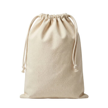Natural cream cotton drawstring bag or sack