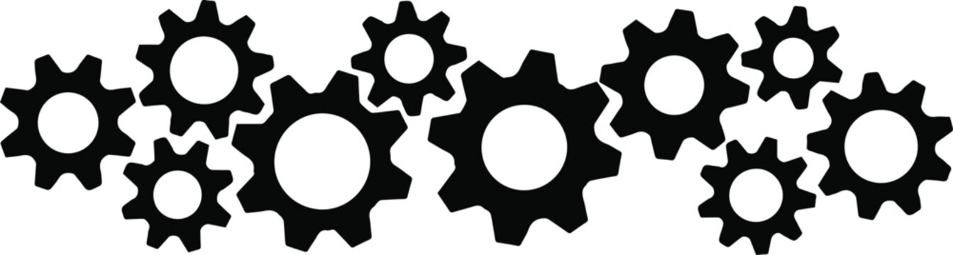 Gears in motion showing connection and interaction