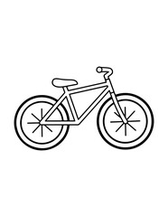 Fototapeta premium Vector bicycle icon, black and white line art