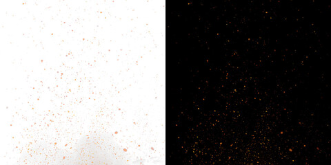 Realistic fire flames blazing with glowing embers and sparks isolated on transparent background, warm flame overlay design © kulinskaia