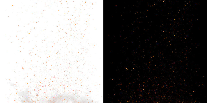 Realistic fire flames blazing with glowing embers sparks and warm flowing overlay effect on transparent background