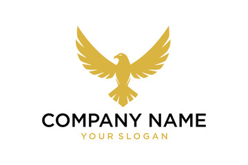 Fototapeta premium Elegant Golden Eagle Logo Template with Spread Wings for Business